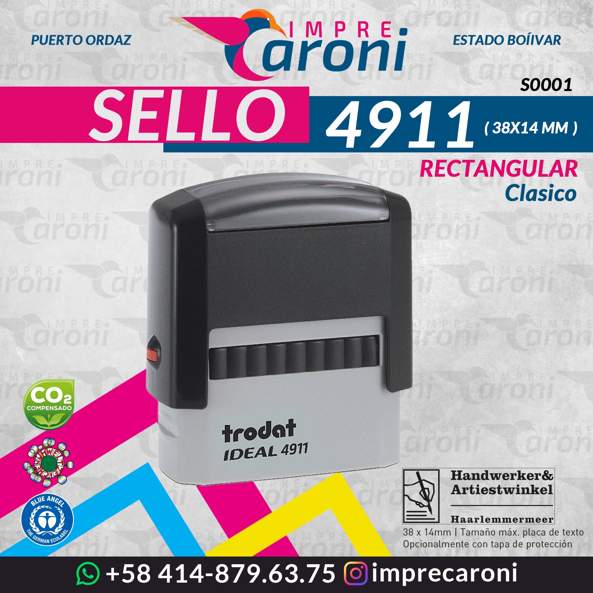 SELLO TRODAT 4911 -  38X14 MM - #20 CLASICO