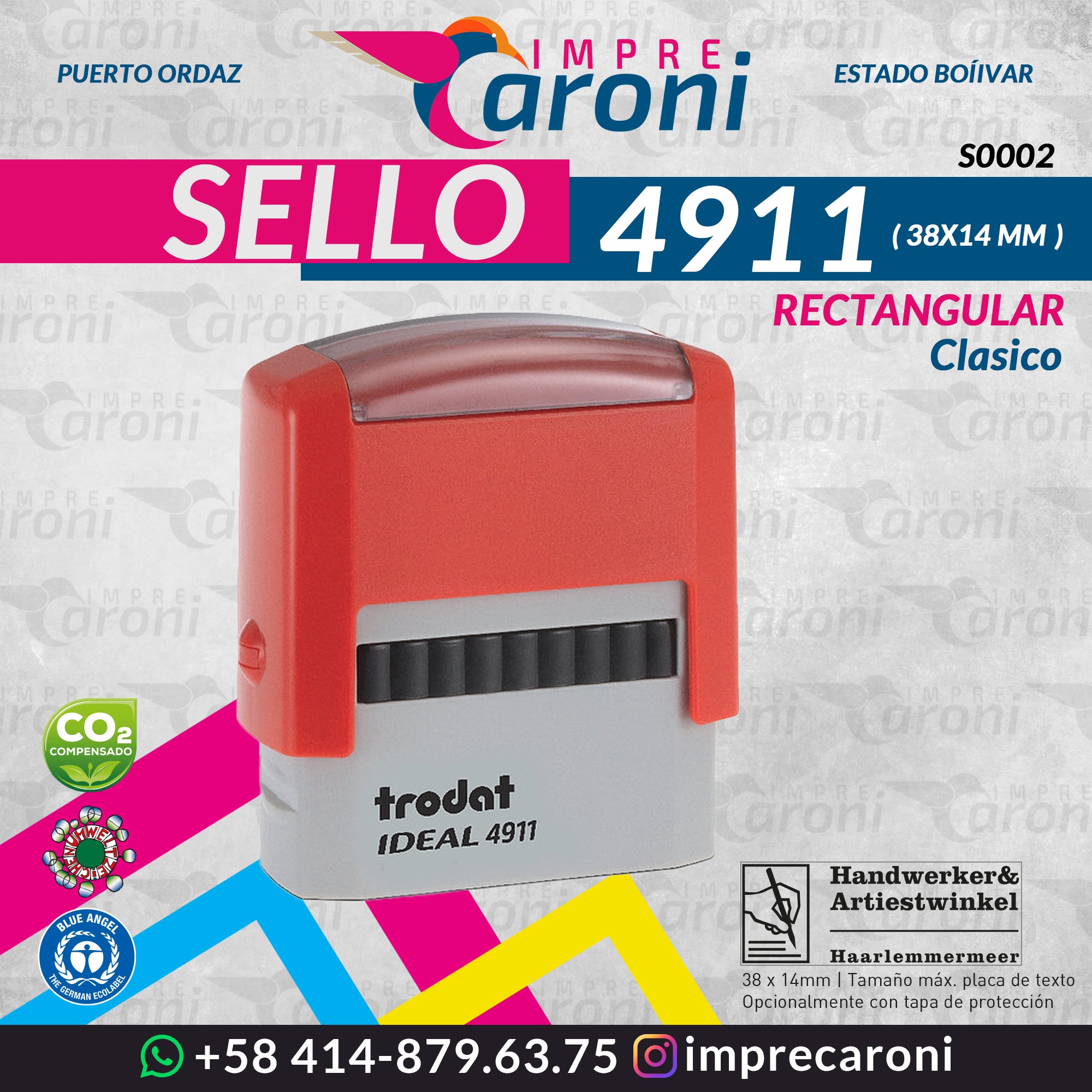 SELLO TRODAT 4911 -  38X14 MM - #20 CLASICO