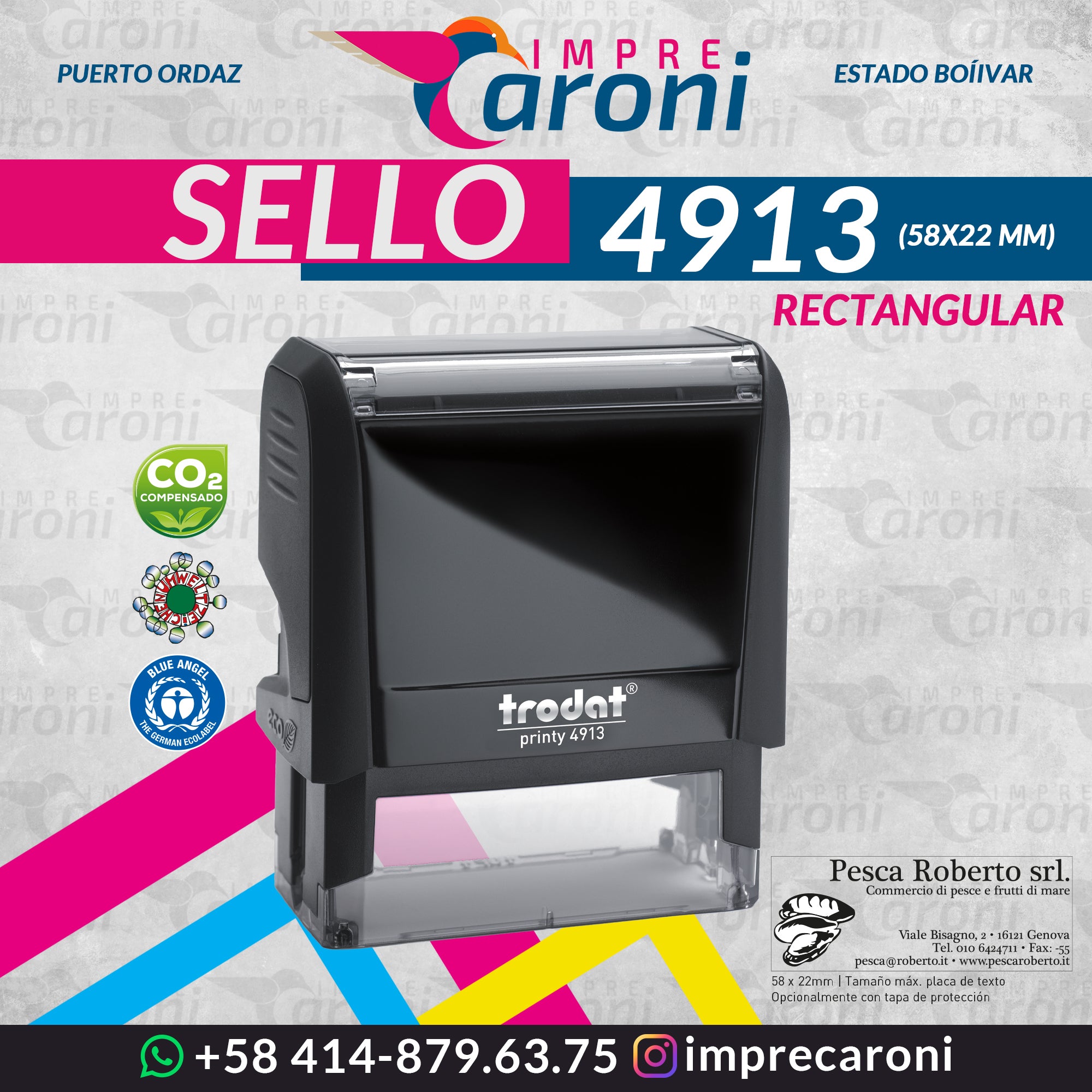 SELLO TRODAT 4913 - 58X22 MM - #40